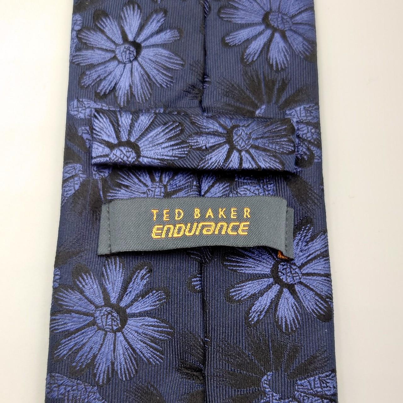 Men's blue floral print necktie from Ted Baker... Depop