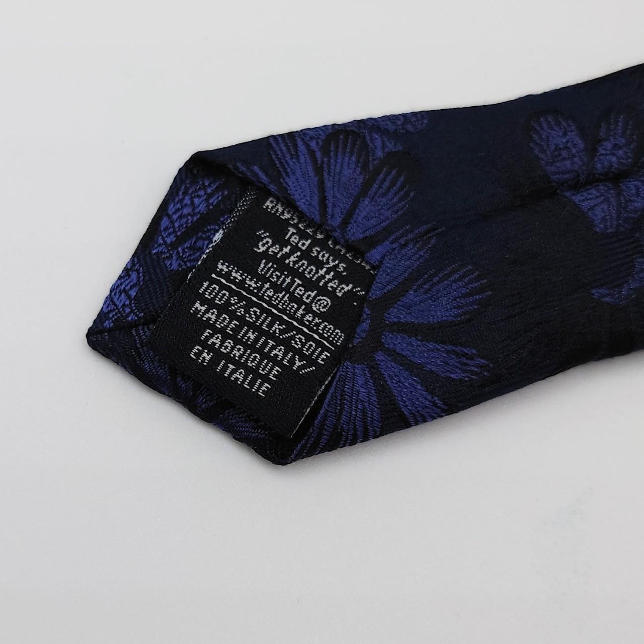 Men's blue floral print necktie from Ted Baker... Depop