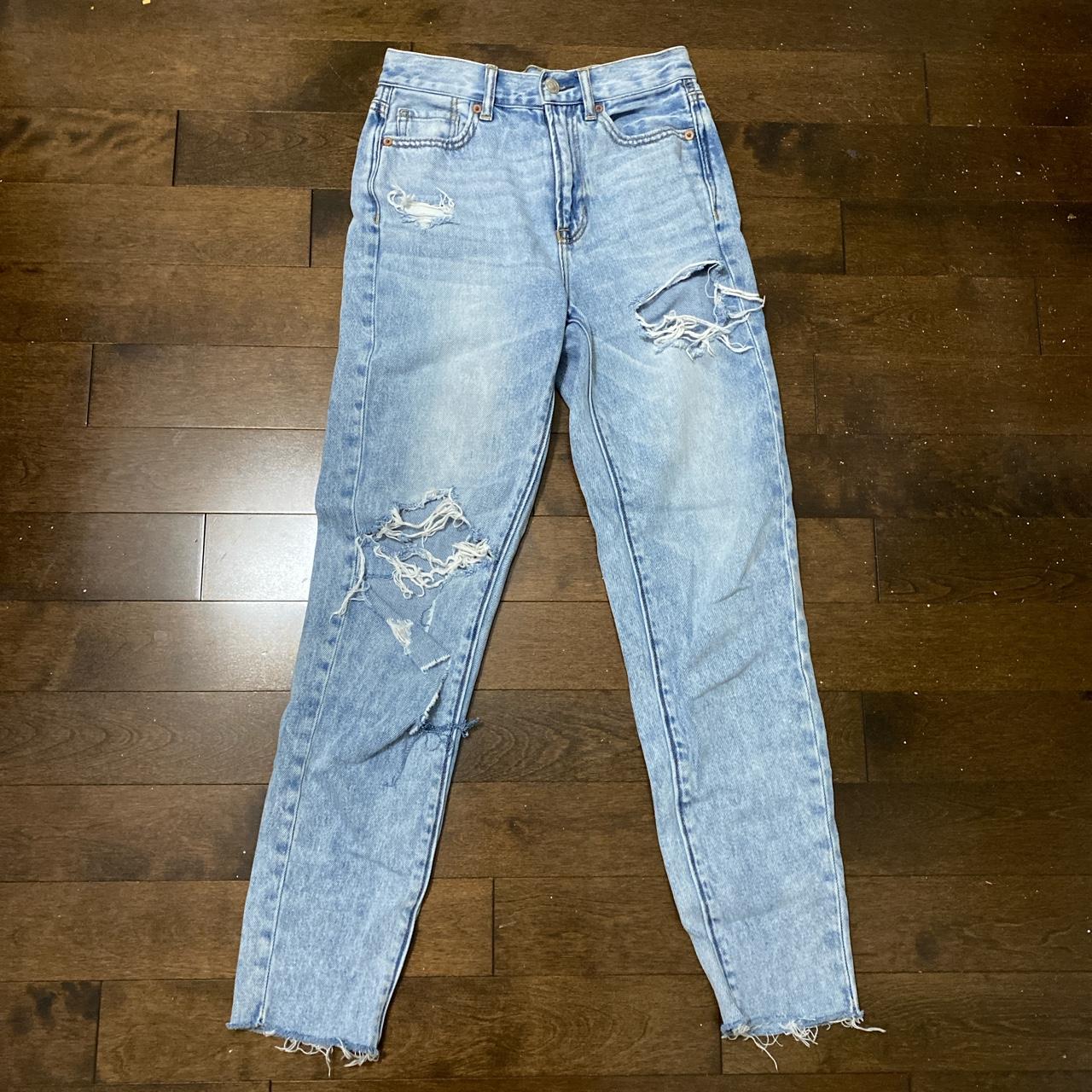 American Eagle ripped mom jeans in perfect condition... - Depop