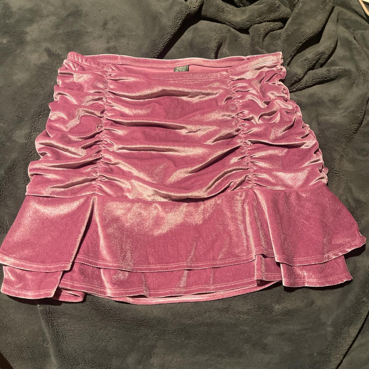 got this purple velvet skirt—no shorts under ripple... - Depop