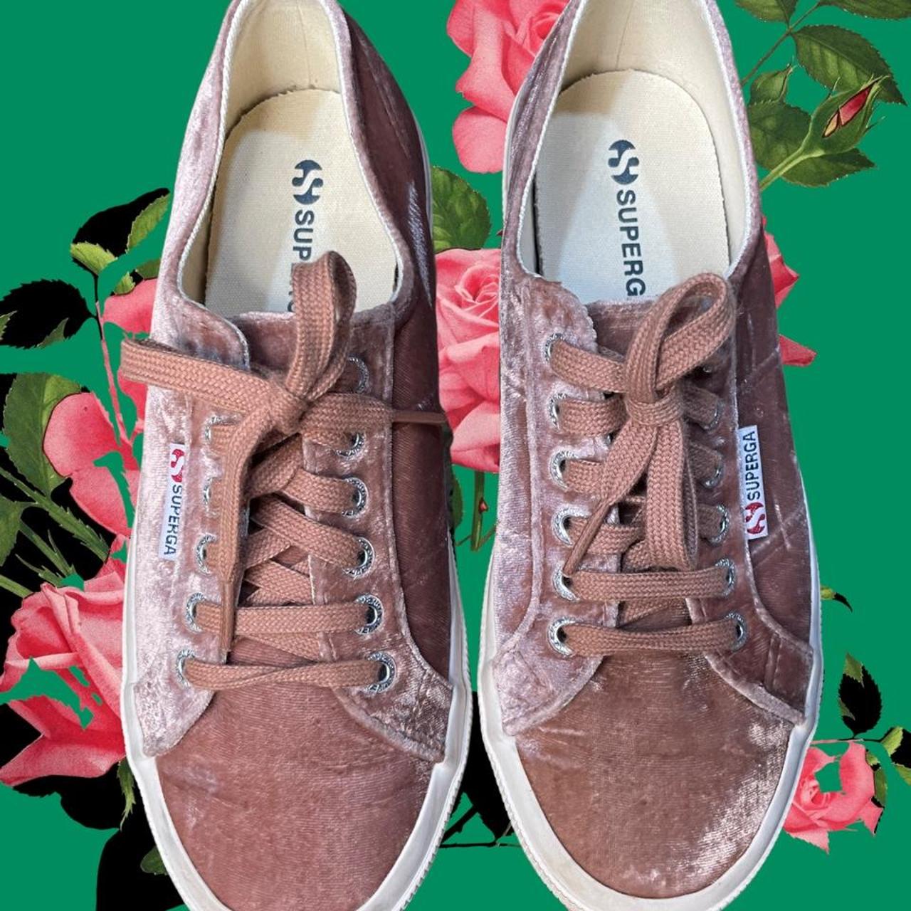 Superga Blush Pink Velvet Sneakers Fantasia. Depop