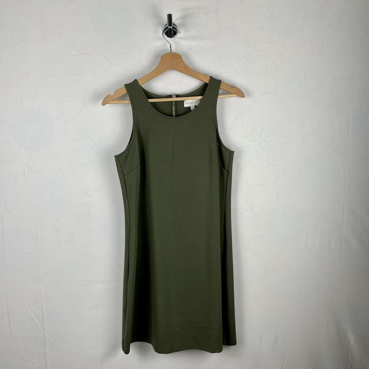 Apricot Women's Khaki and Green Dress | Depop