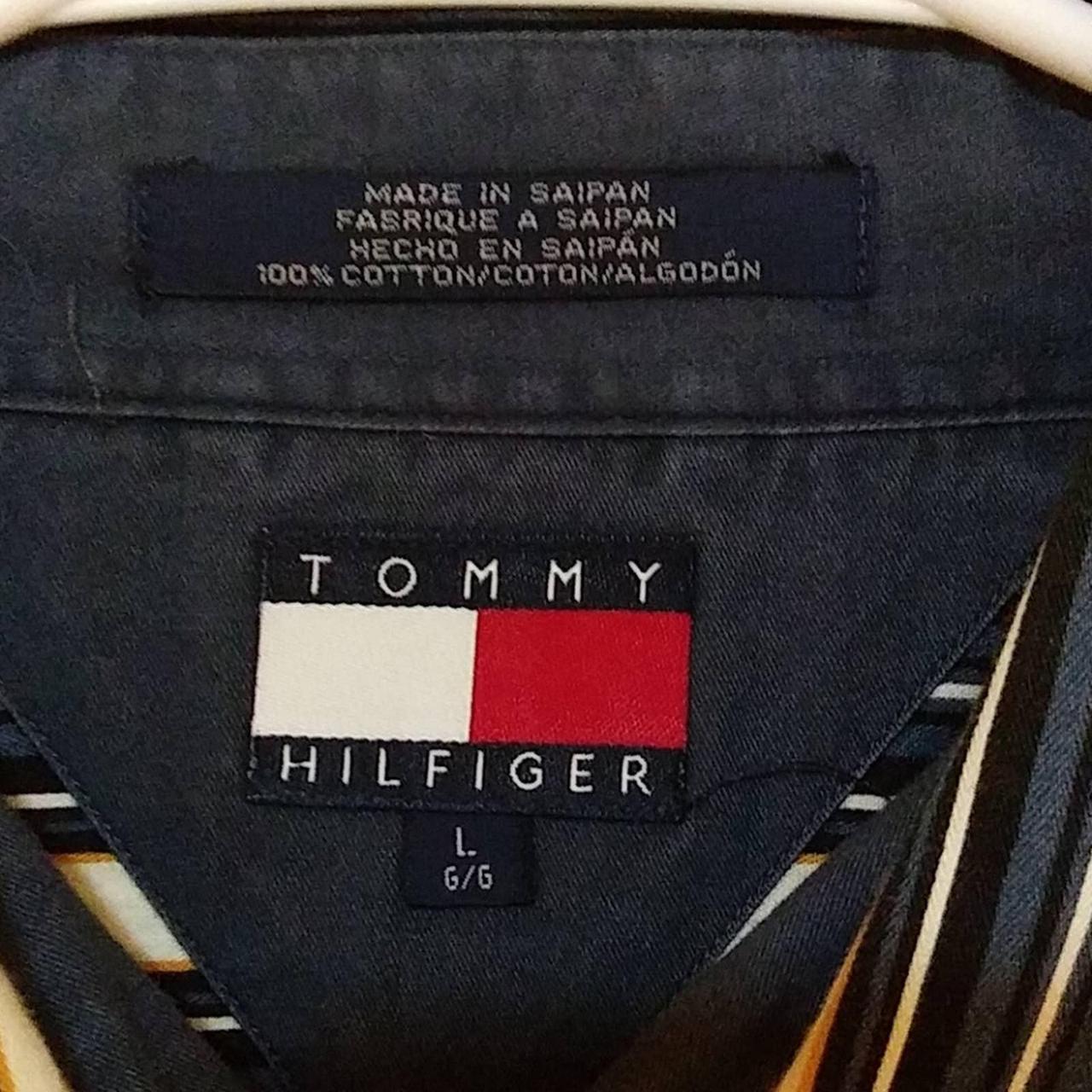 Vintage 90's Tommy Hilfiger long sleeve button down... - Depop