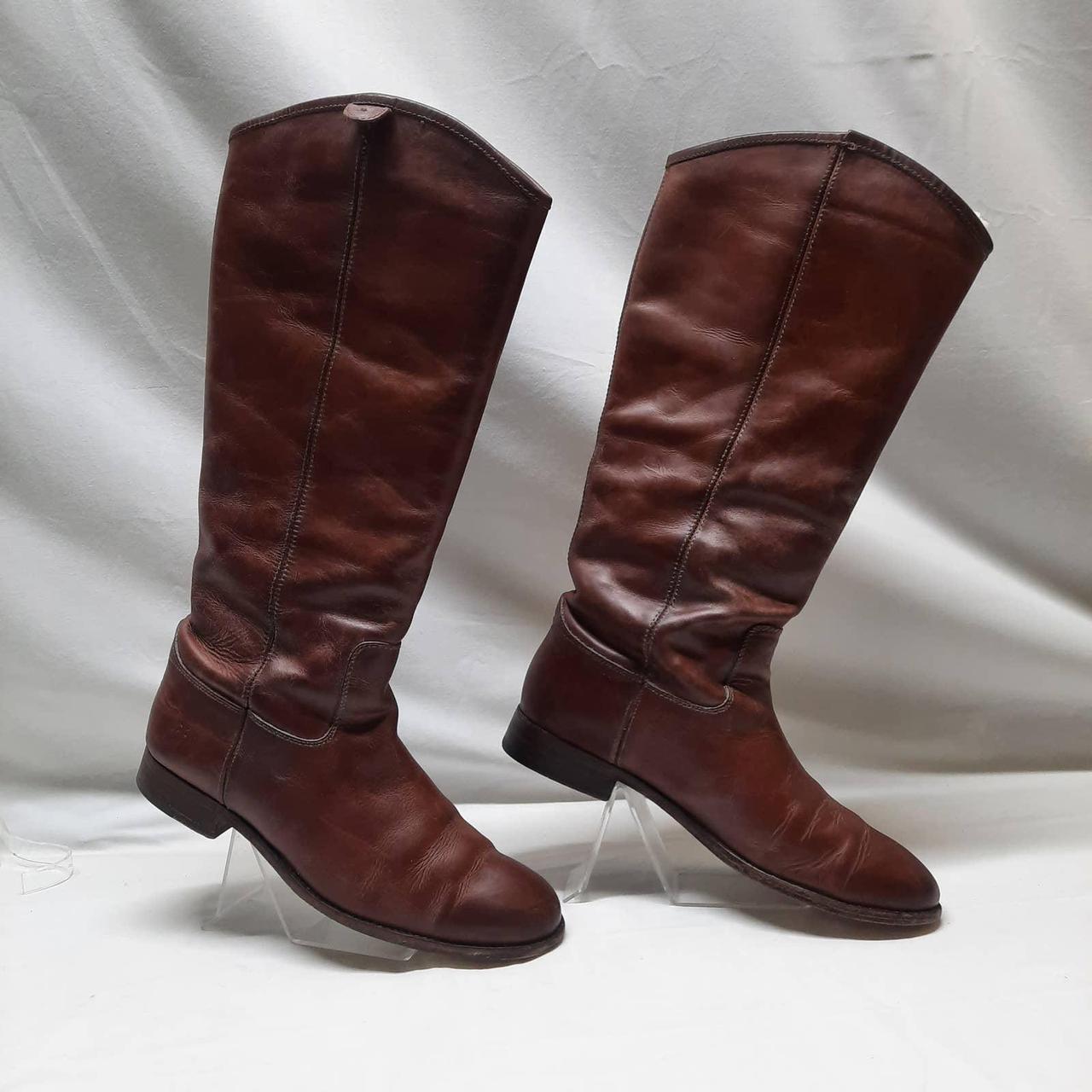 frye riding boots brown