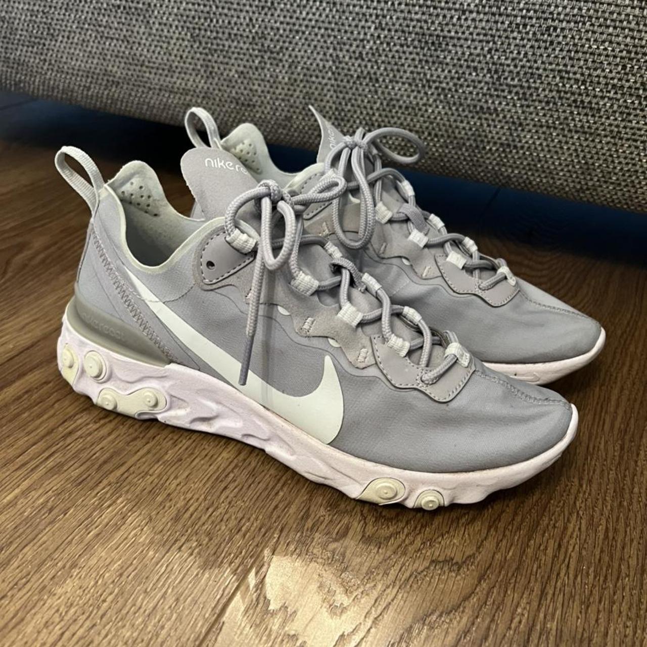 Nike womens react element 55 size 5.5 Grey and off... - Depop