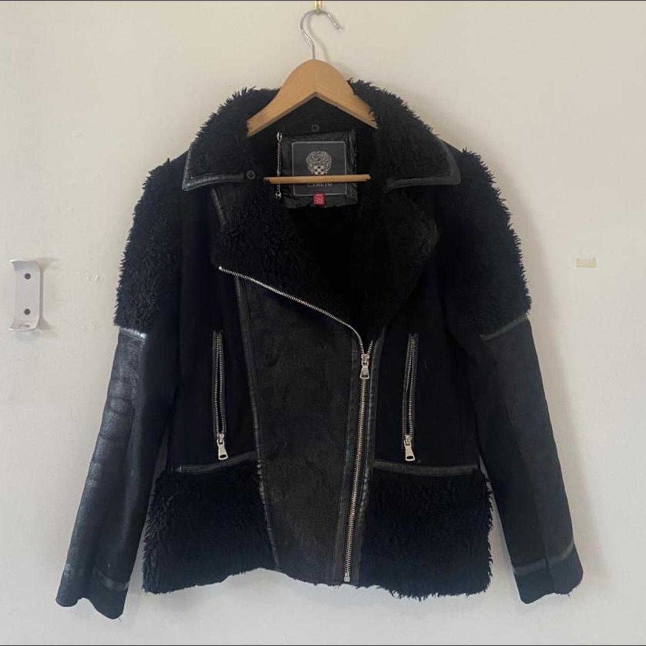 vince shearling moto