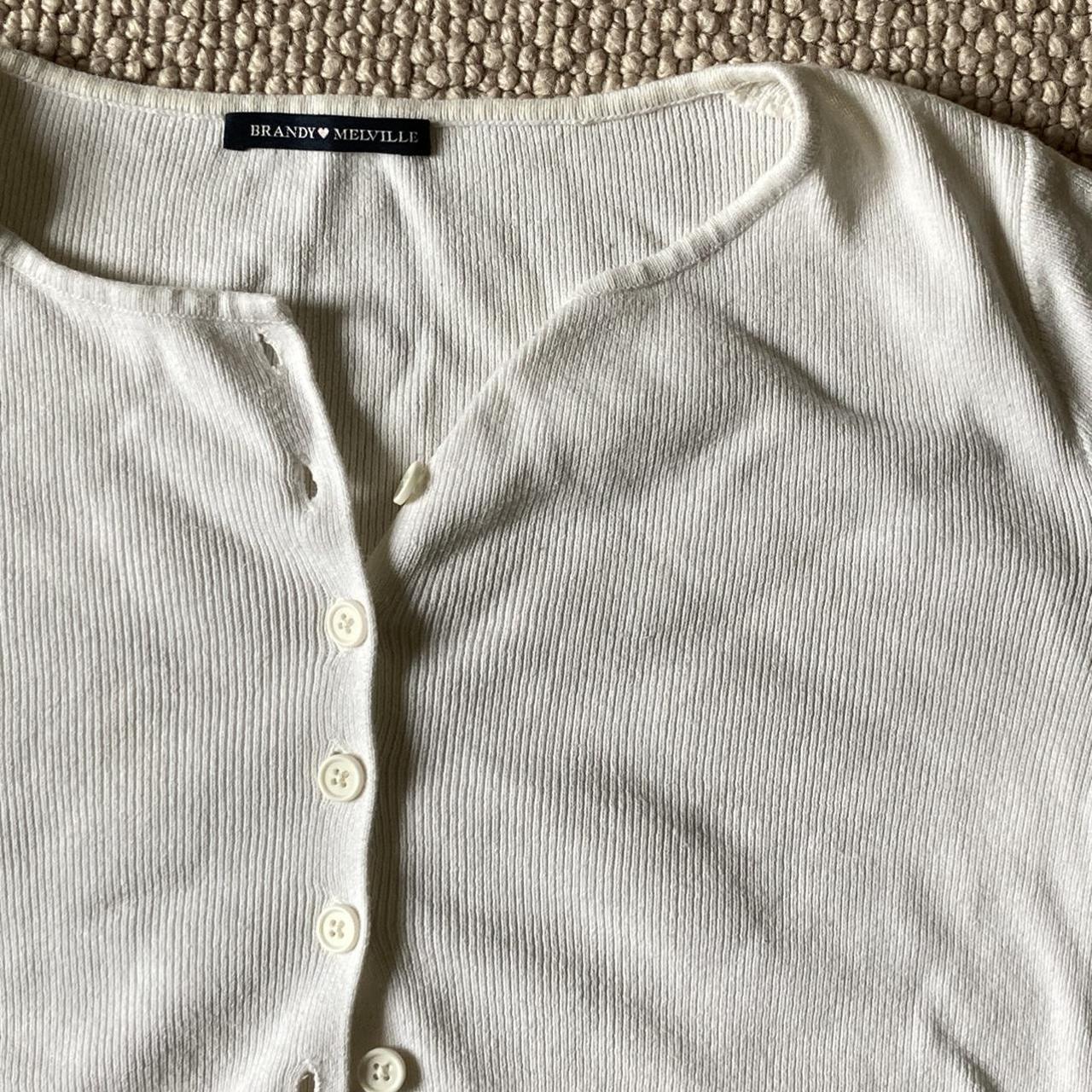 Brandy Melville Women's White Cardigan | Depop