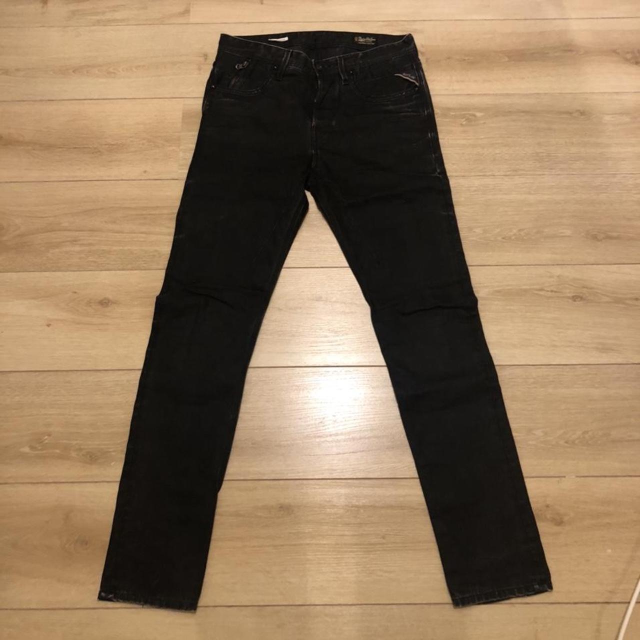 Black slim fit Replay jeans #replay #jeans #Y2K #90s... - Depop