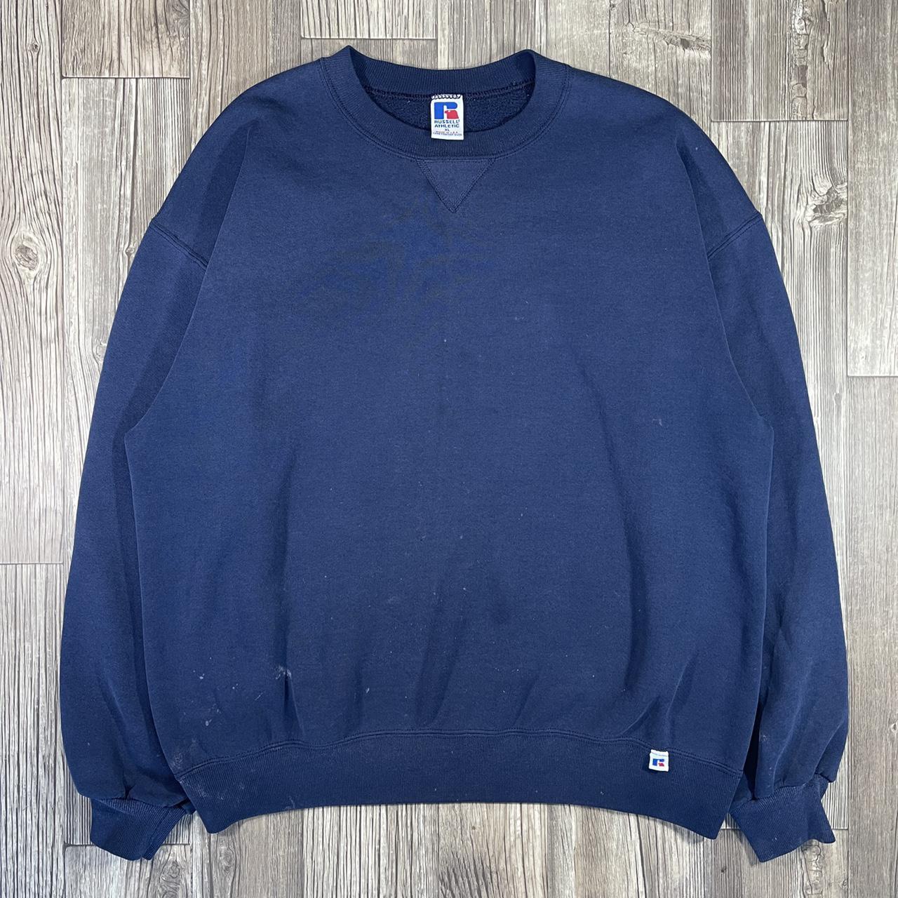 Russell Athletic Men's Navy and White Sweatshirt