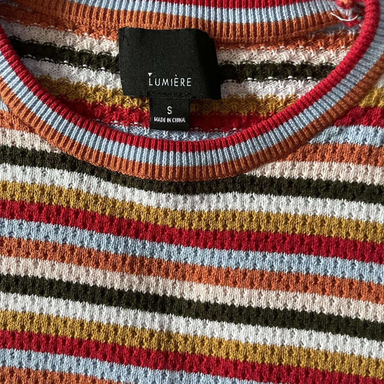 Y2K Striped knit short sleeve shirt Very colorful | Depop