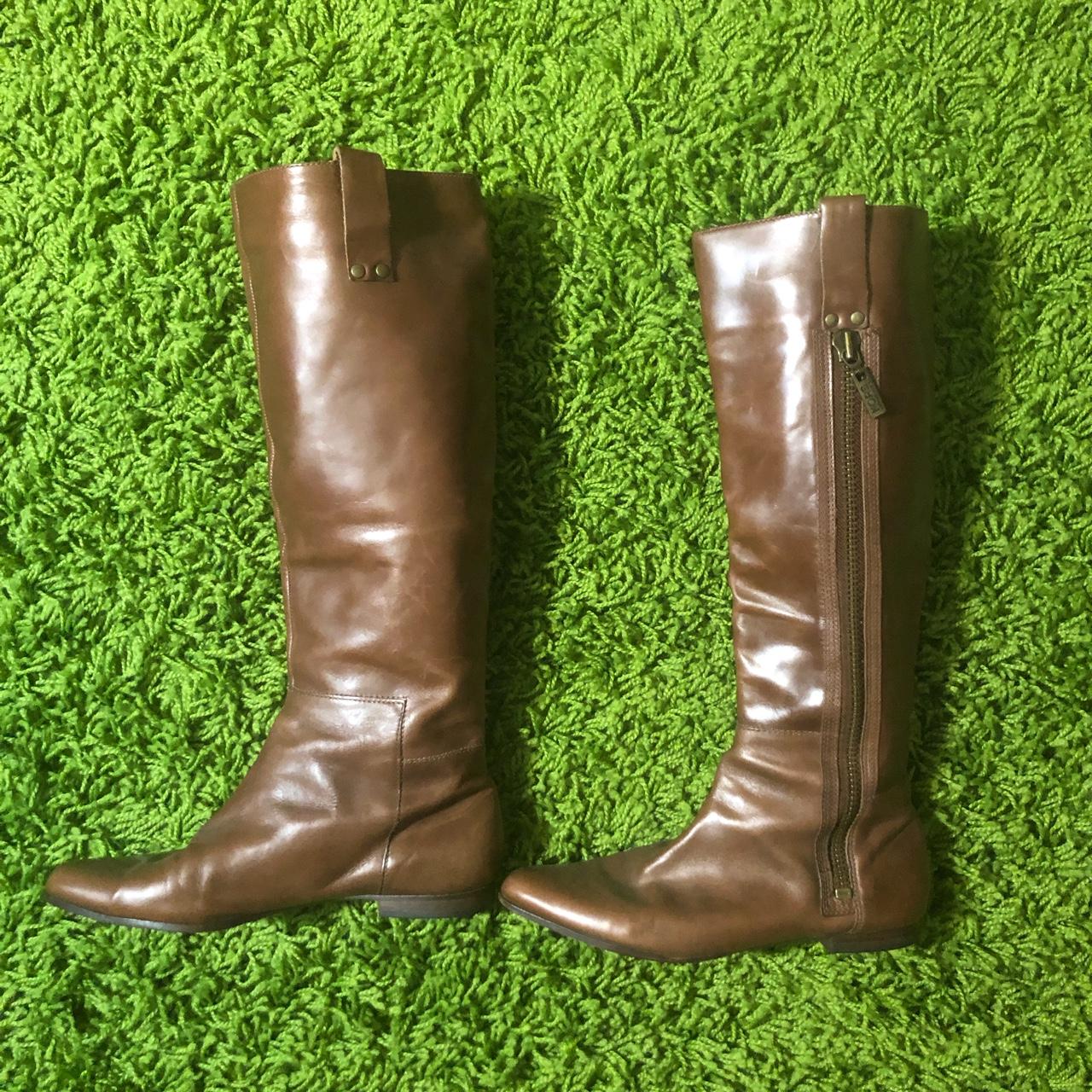 michael kors brown leather boots