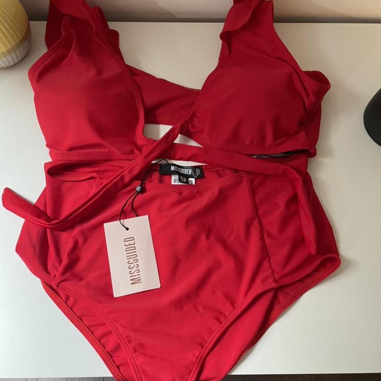 Missguided Women's Red Bikinis-and-tankini-sets | Depop