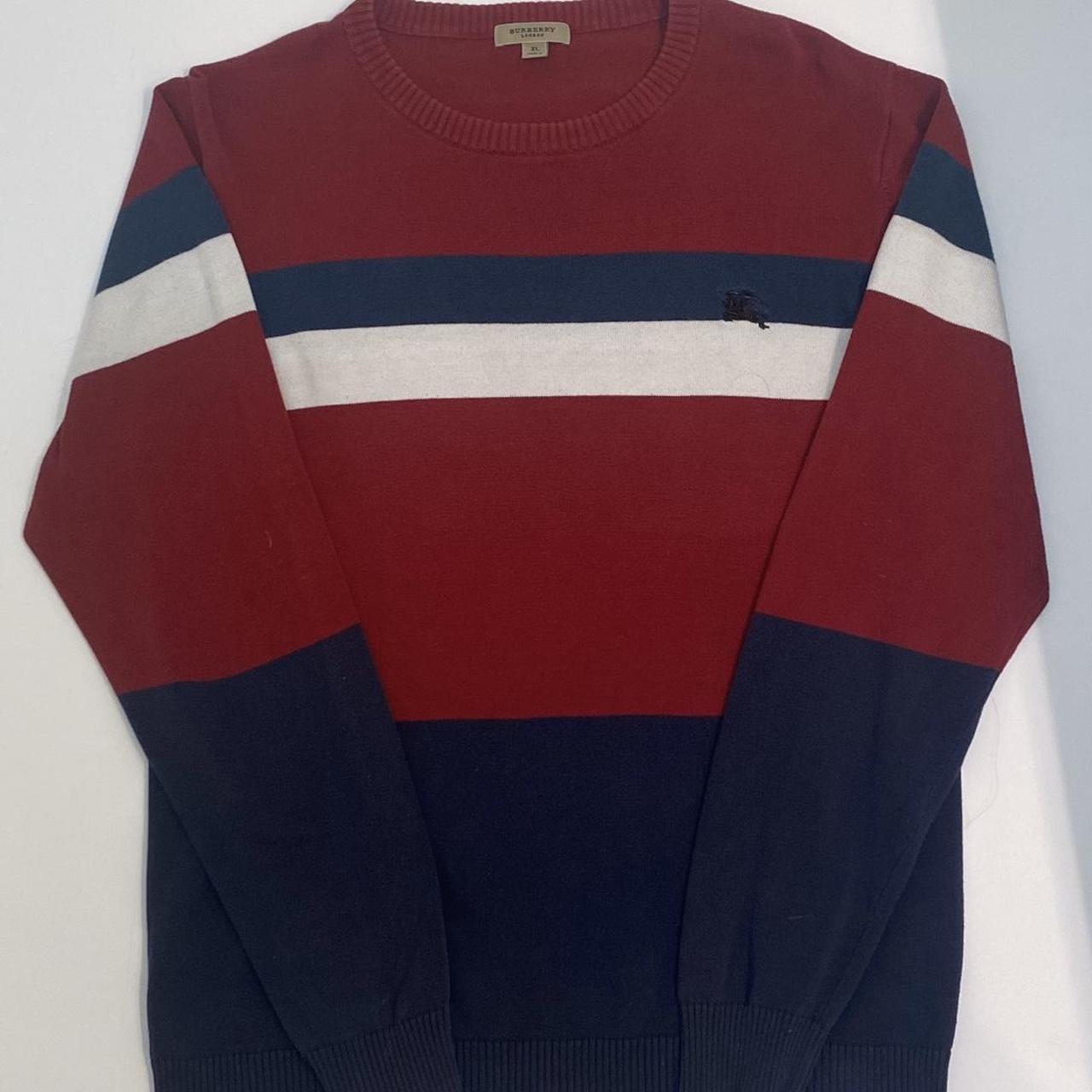 Burberry vintage Color Block striped Sweatshirt... - Depop