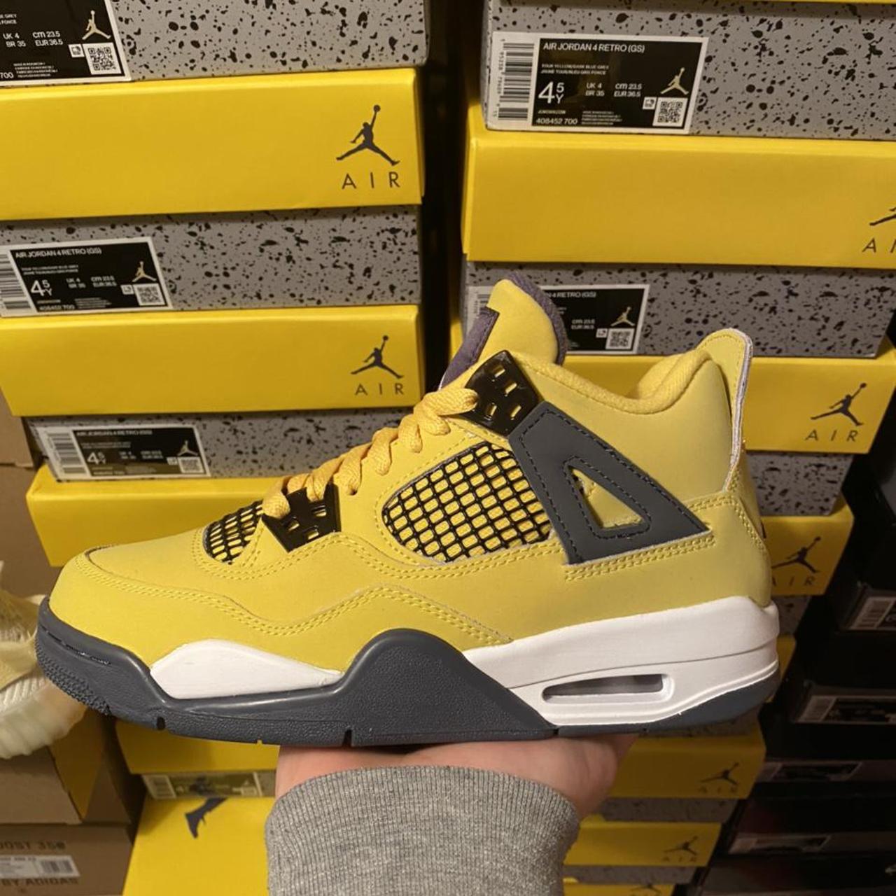 AIR JORDAN 4 - LIGHTNING COLOUR: YELLOW    // WHITE... - Depop