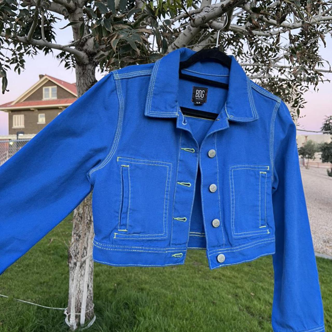 cobalt blue cropped jacket