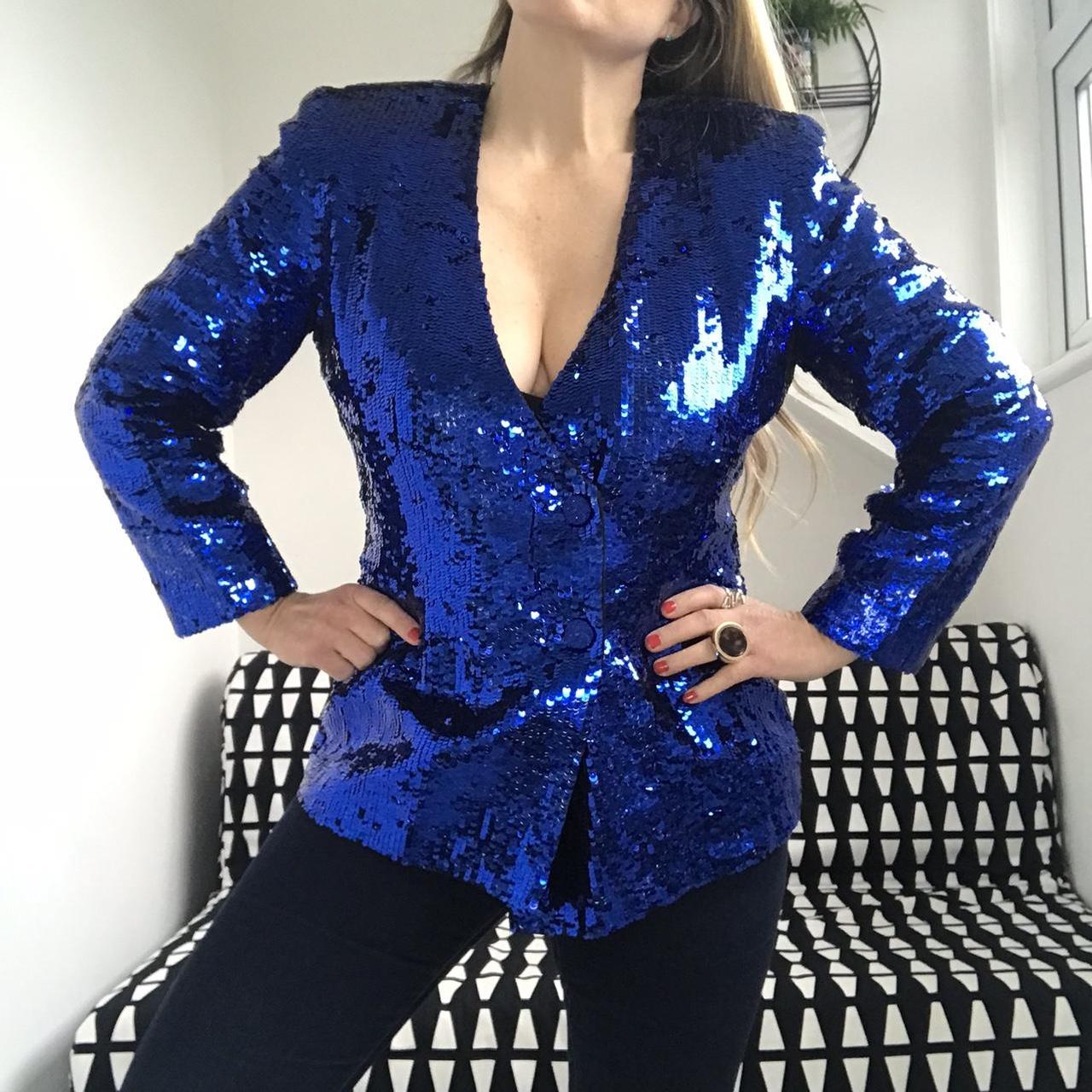 Royal blue 2024 sequin blazer