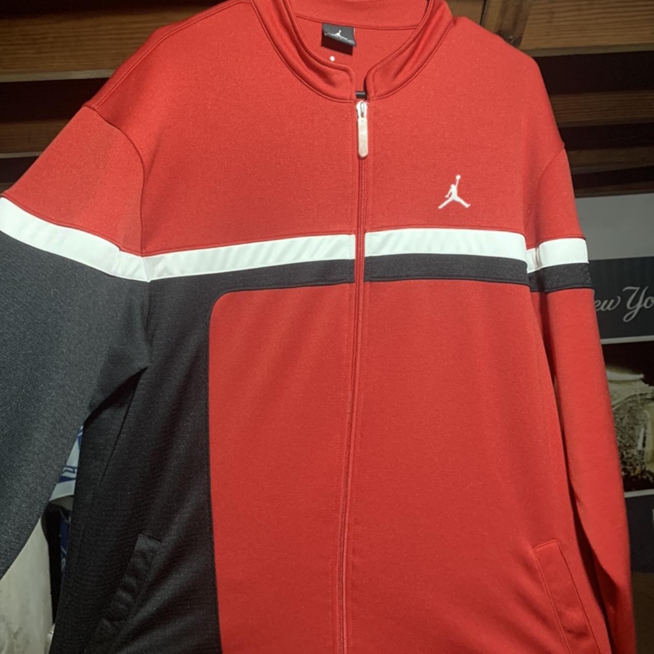 Jordan Men's Red and Black Jacket Depop