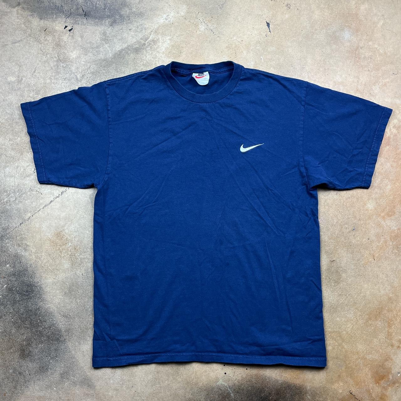 Vintage 90s Navy Blue Nike Tee Condition Pretty... - Depop