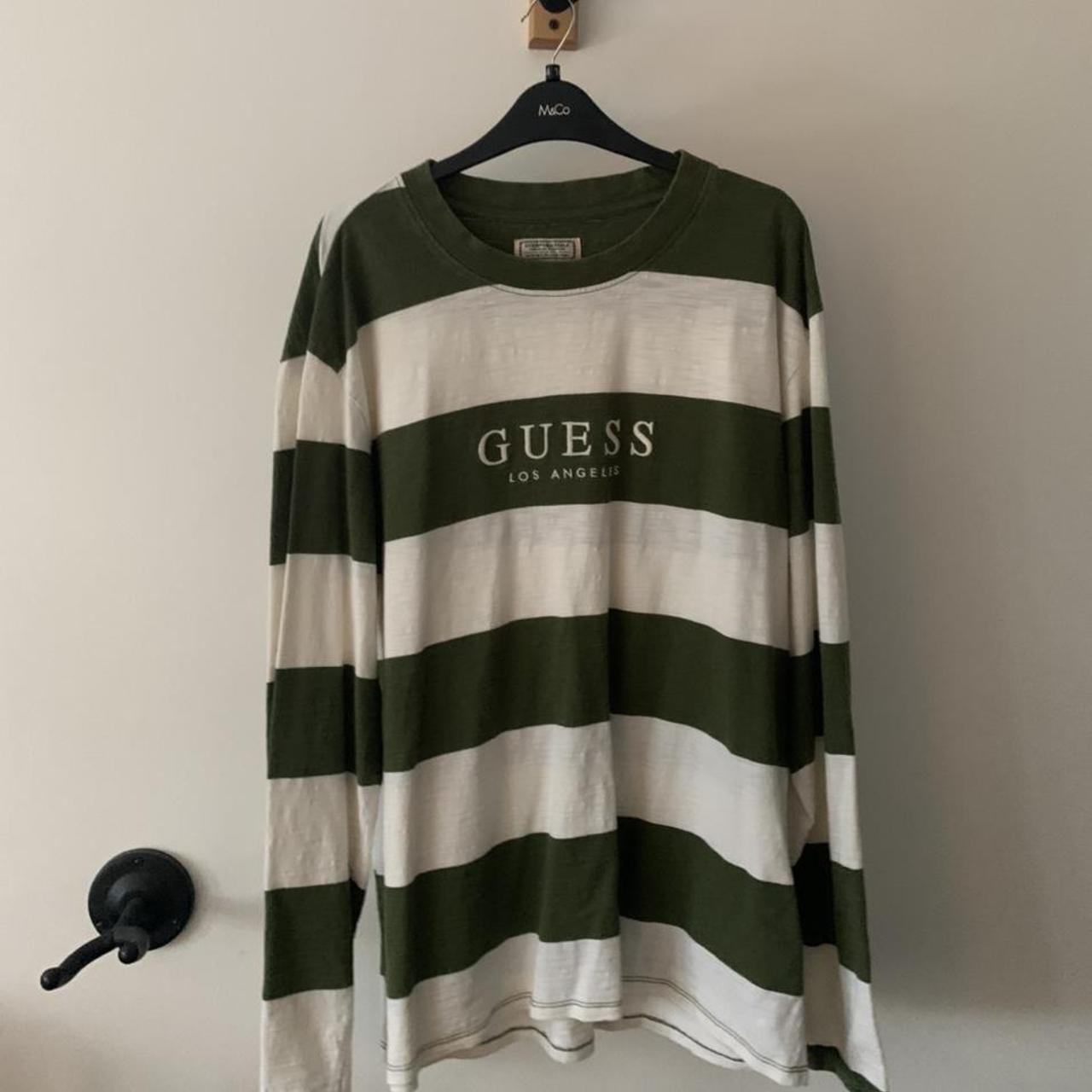 black and green guess shirt