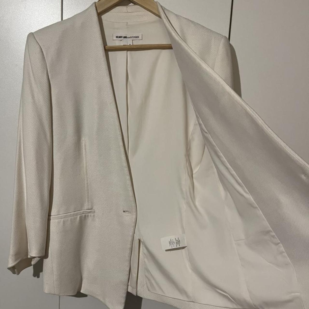 Helmut Lang For Intermix White Blazer Size 6 So - Depop