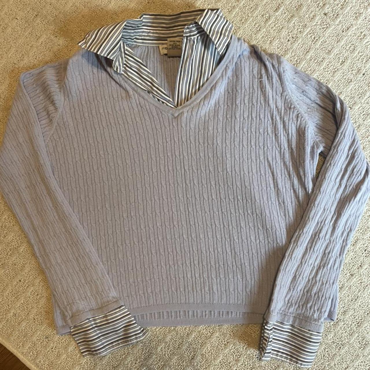 Notations Women's Blue and White Jumper