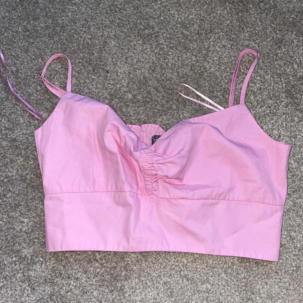 Primark pink seamless crop top and cycling shorts - Depop