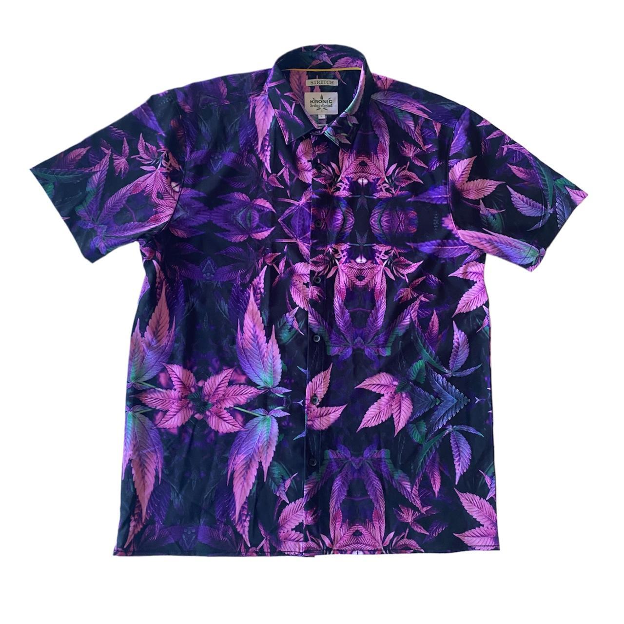 Men's Purple and Green Shirt Depop