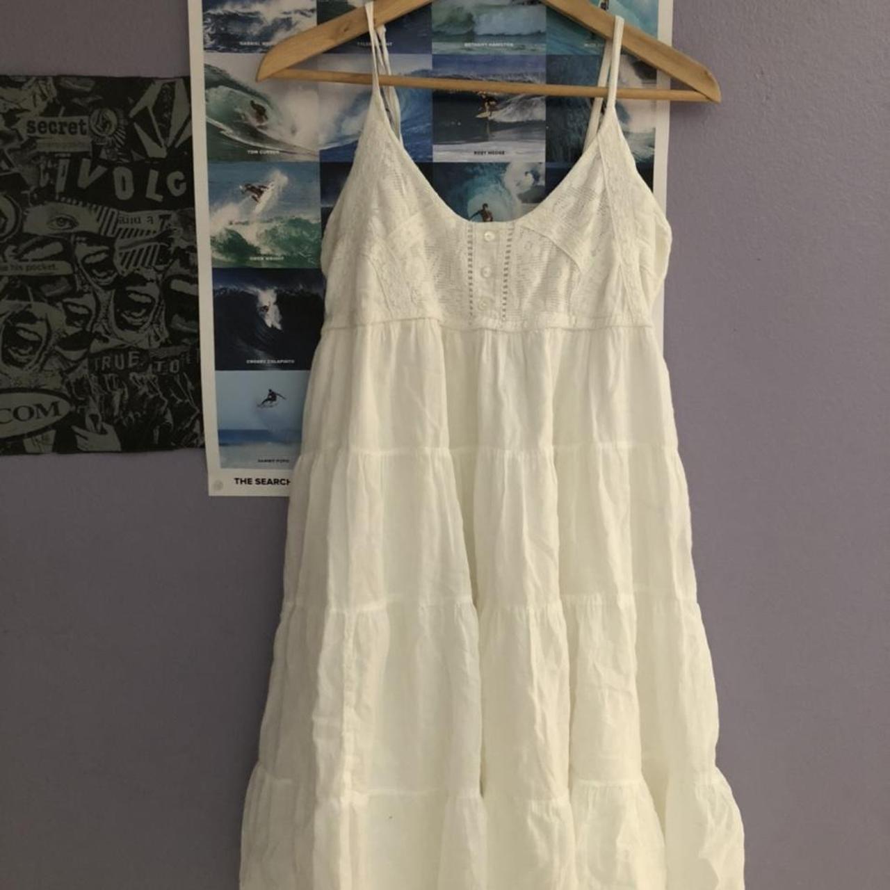 White dress Can be used as a beach cover up - Depop