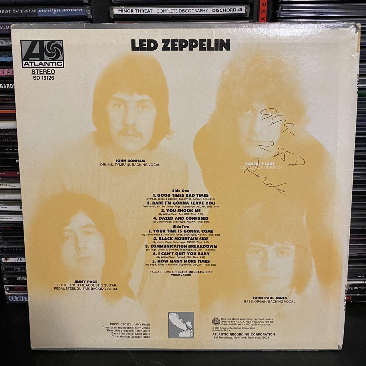 Original 1969 Led Zeppelin Record Sd 19126 Stained - Depop