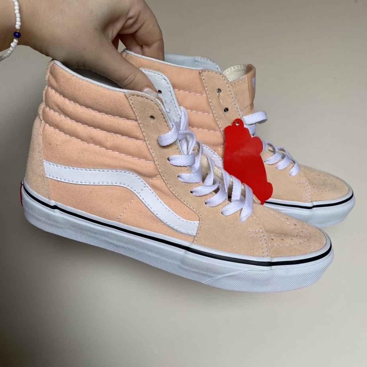 peach vans high tops