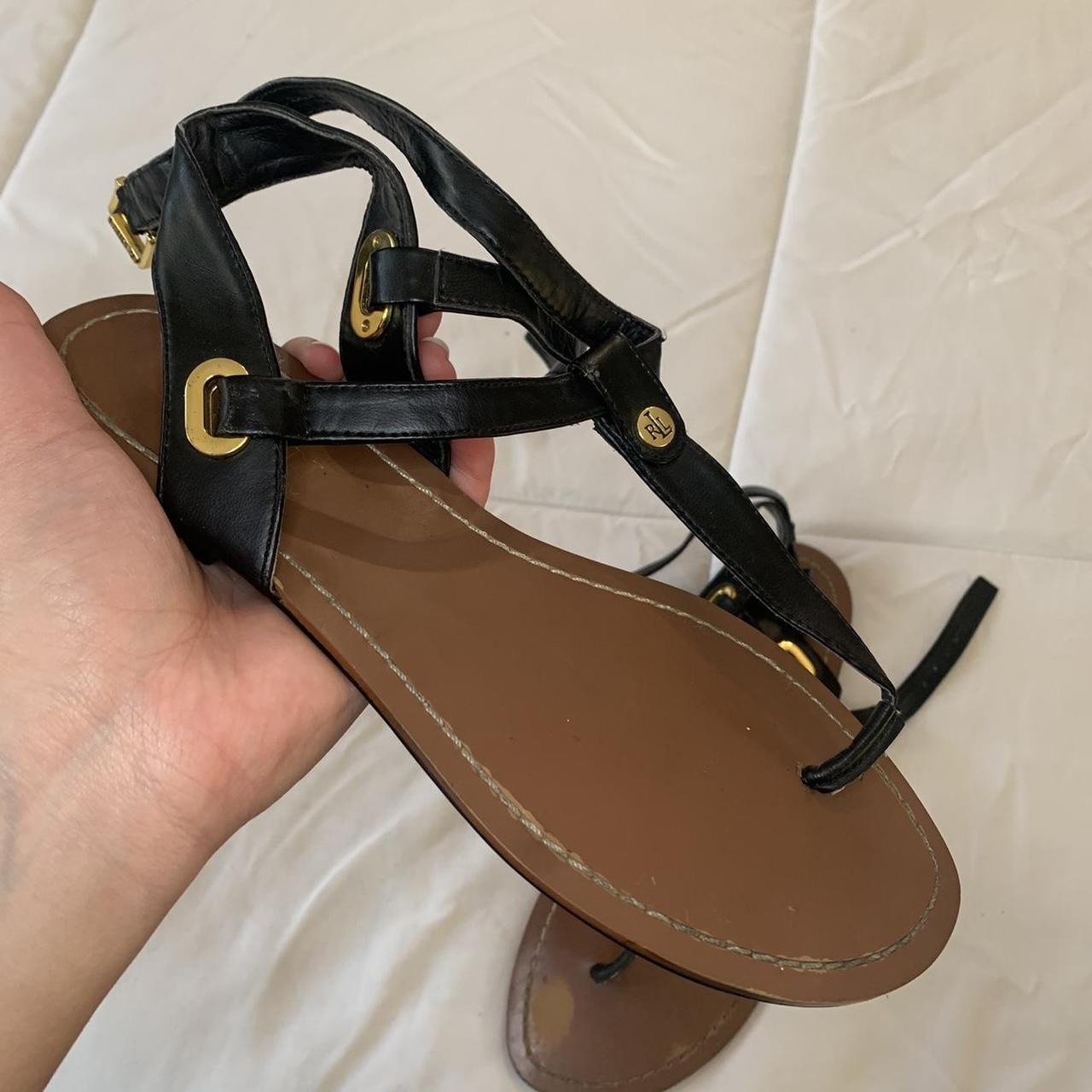 Ralph Lauren Black Thong Sandal 🖤 Shipping:... - Depop