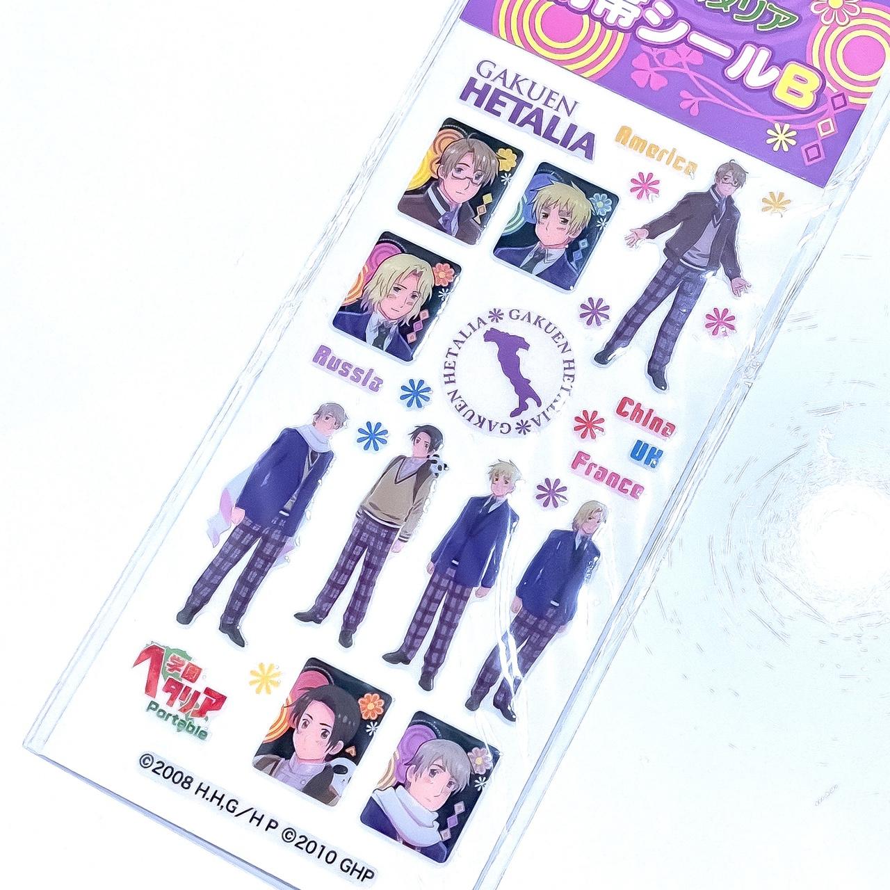 Gakuen Hetalia Axis Power APH glossy clear stickers... - Depop