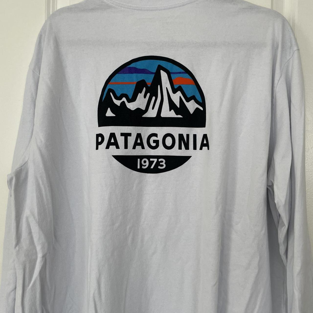 Patagonia Mens XL White Long Sleeve T Shirt... - Depop