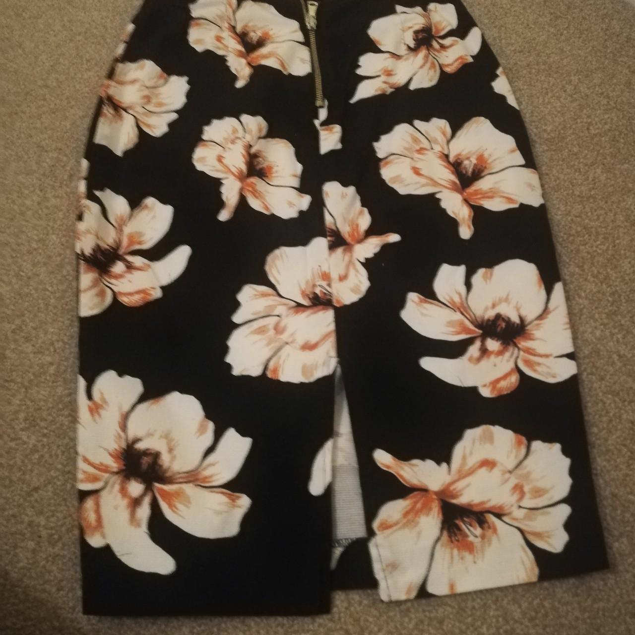 River Island Womens Size 10 Cotton Blend Grey Pencil Skirt (Regular)