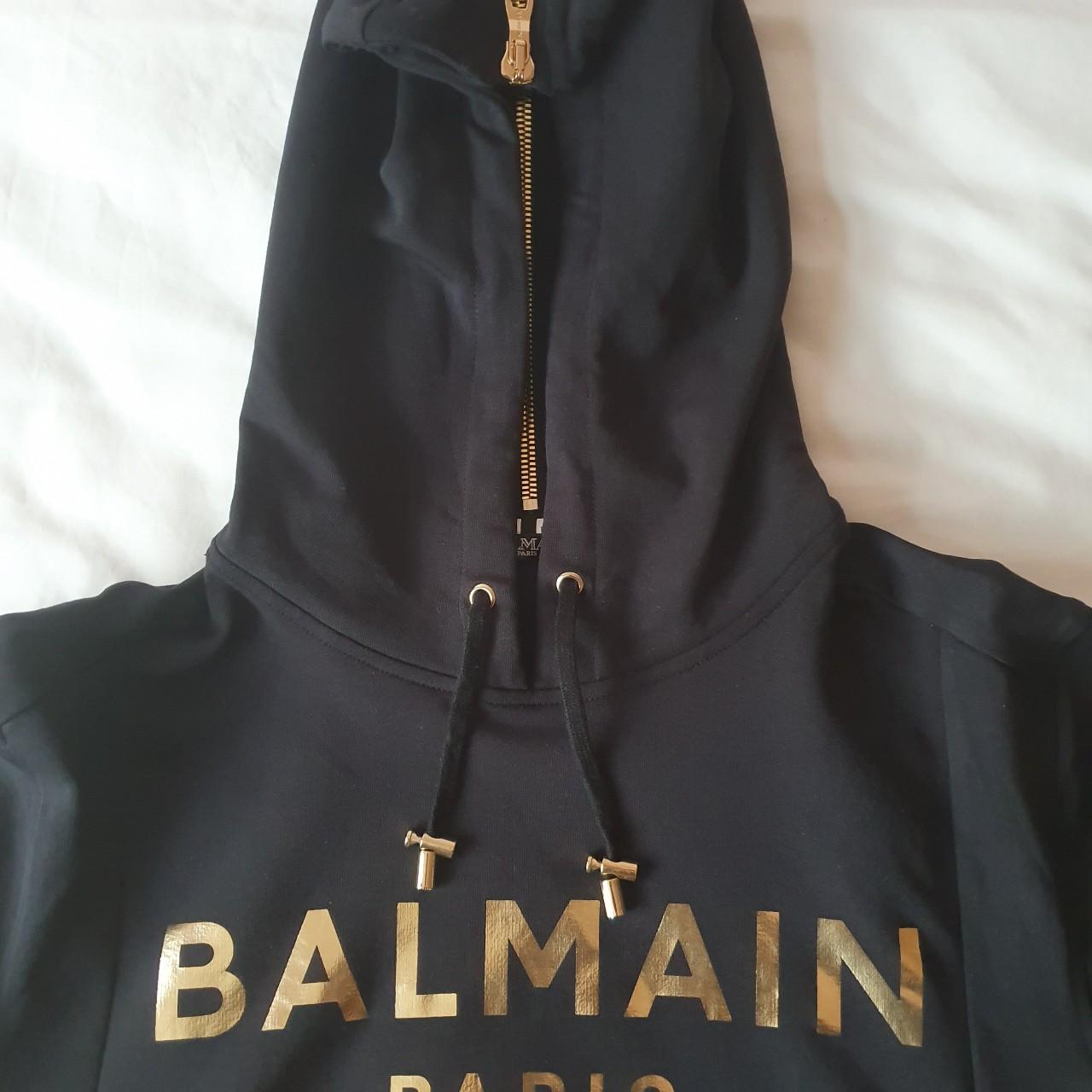 Black & Gold Premium Balmain Hoodie. Purchased from... - Depop