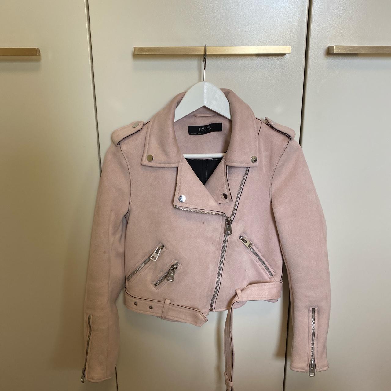 Zara Basic Pink Suede Jacket! Fits a size 8-10 DM... - Depop