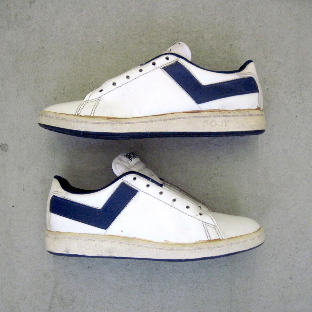 Pony Men's White and Navy Trainers