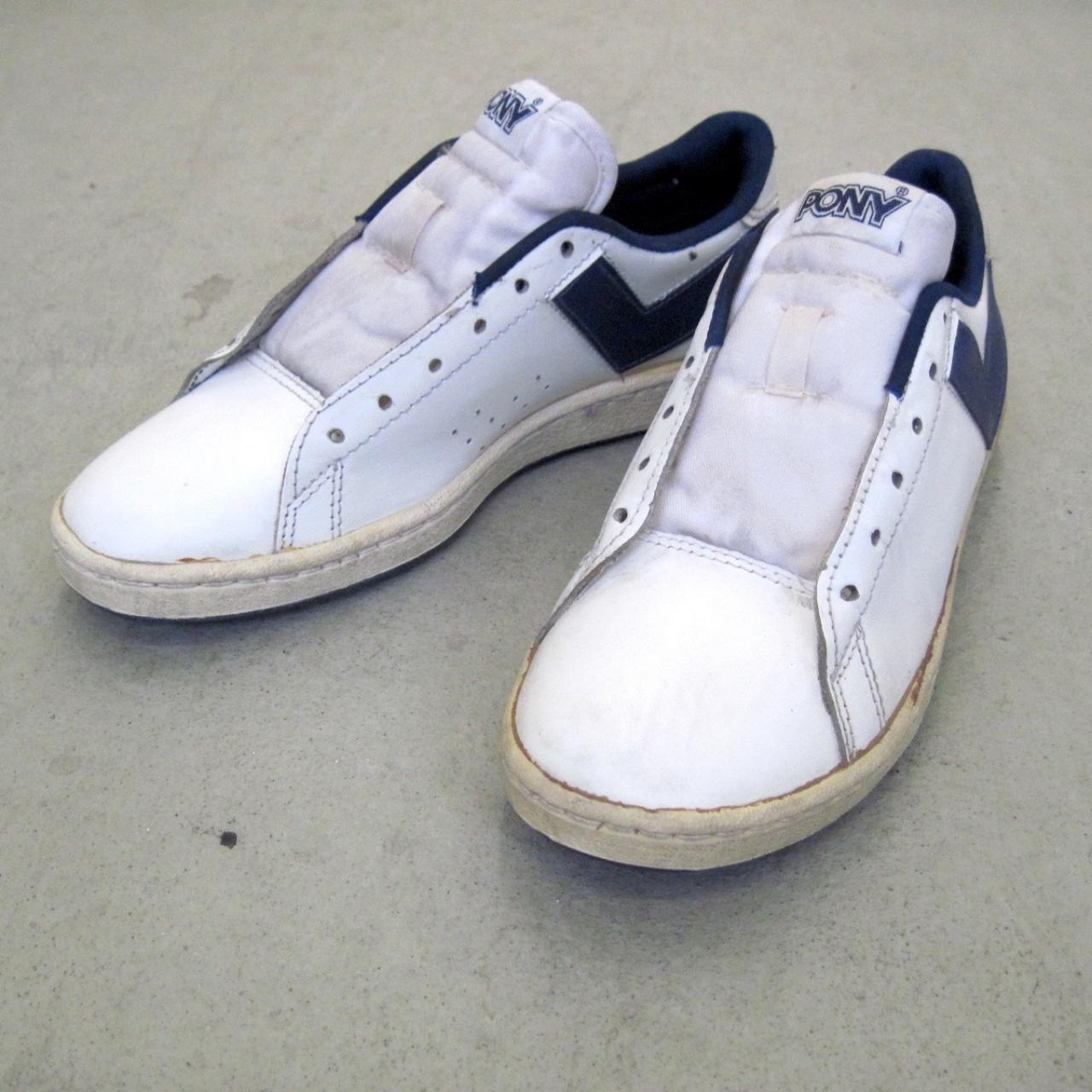 Pony Men's White and Navy Trainers (4)