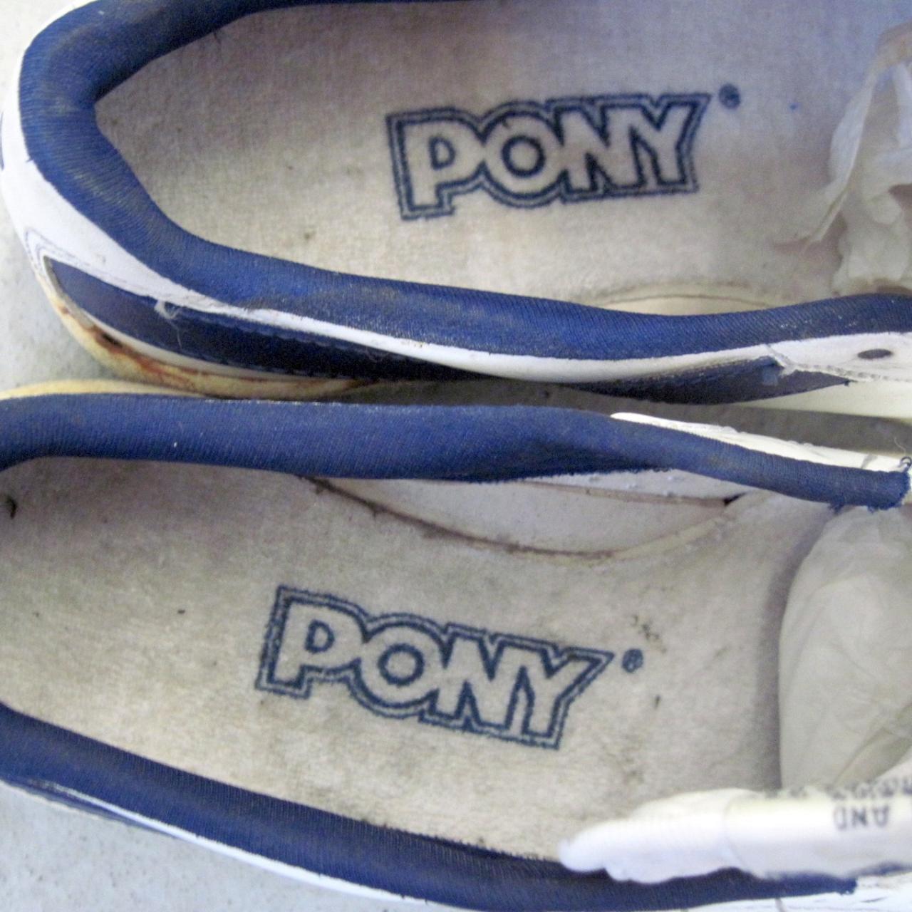 Pony Men's White and Navy Trainers (3)