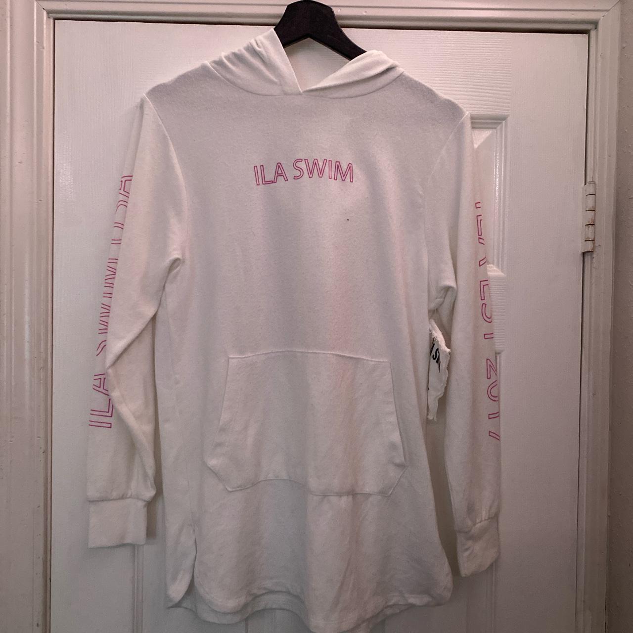 3LAB Women's White and Pink Hoodie