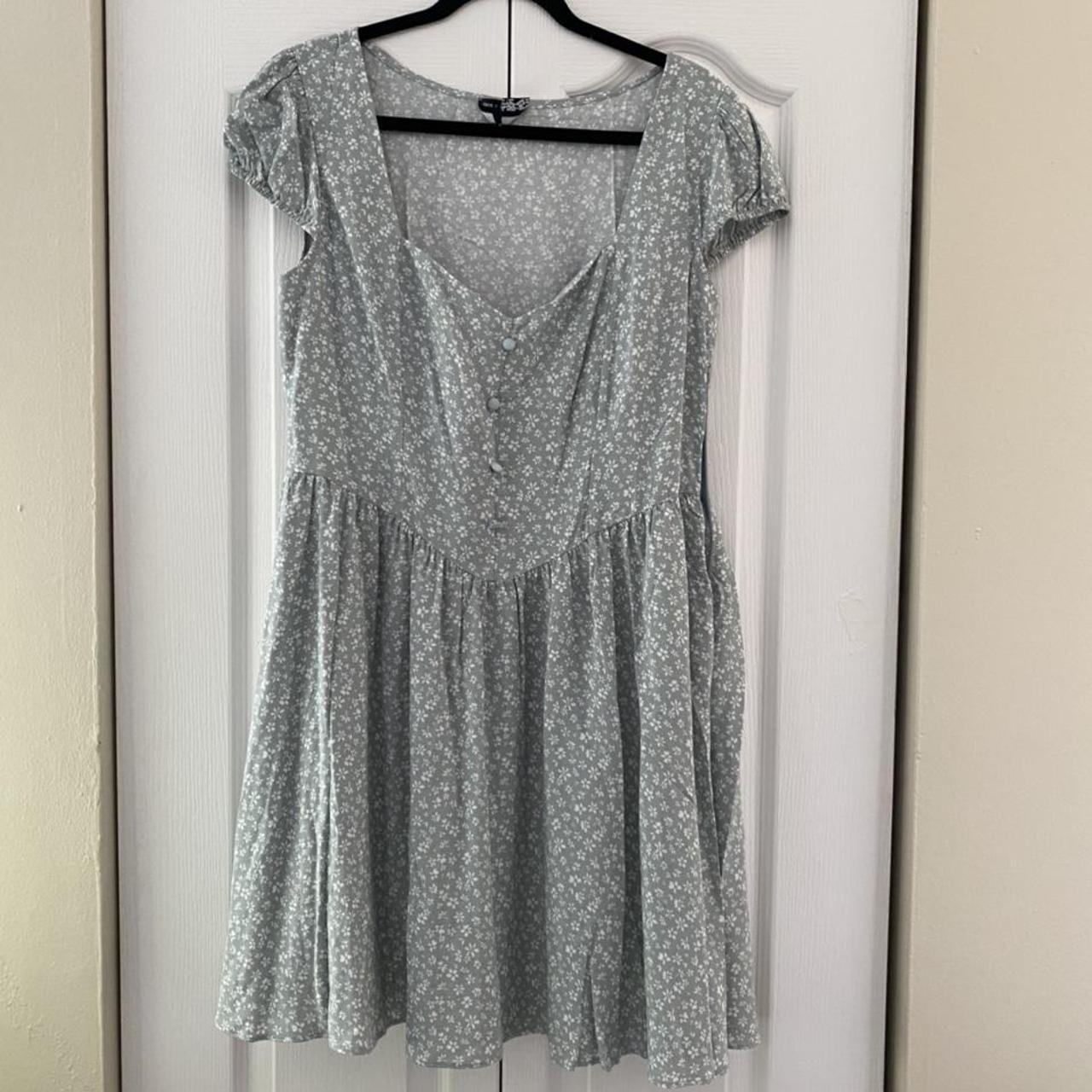 The cutest sage green tea dress from ASOS, size US... - Depop