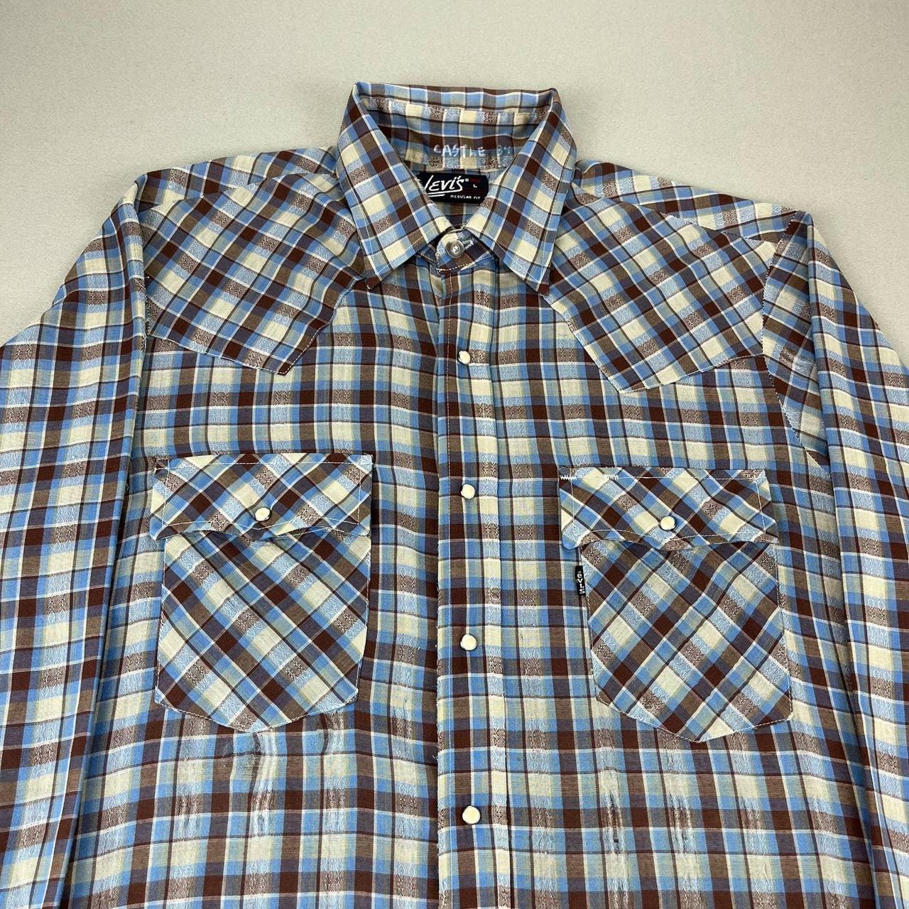 Vintage Levis Regular Fit Western Plaid Casual... - Depop