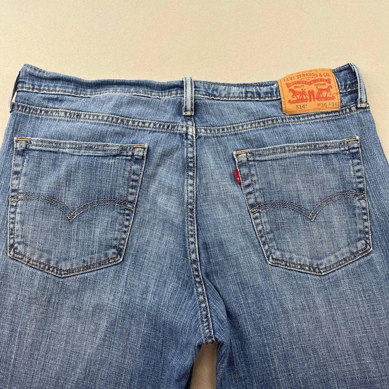 Levis 514 Straight Fit Blue Denim Jeans Mens 36x34... - Depop