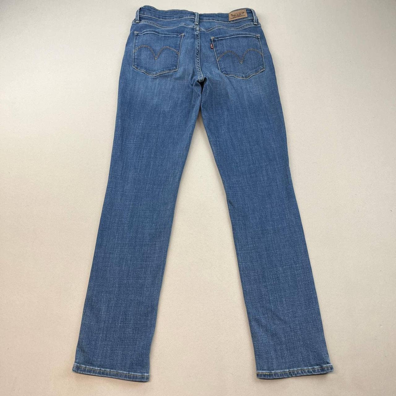 Levis Mid Rise Skinny Fit Blue Denim Jeans Womens 8... - Depop