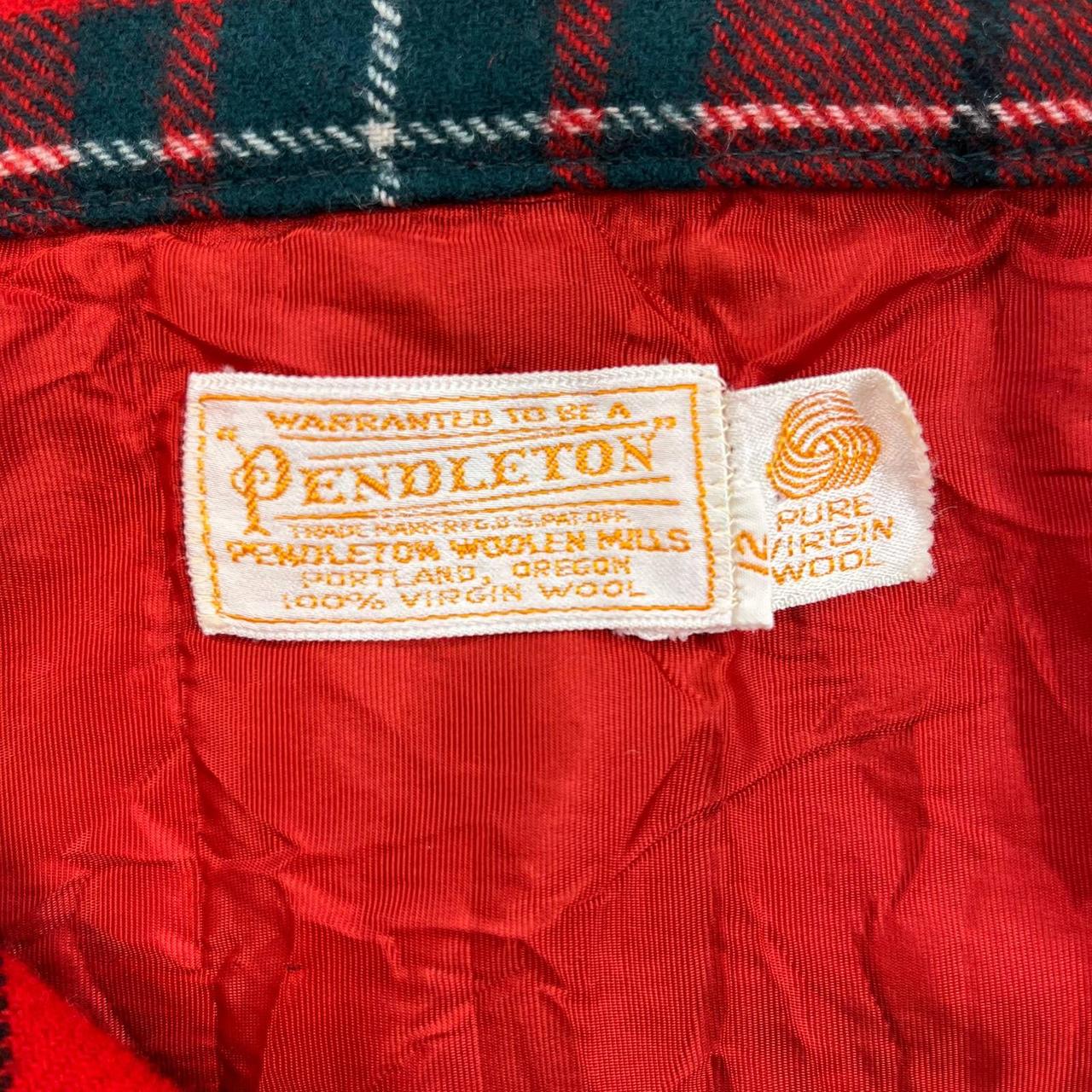 Vintage Pendleton Plaid Midi Skirt Womens 12 Red... - Depop