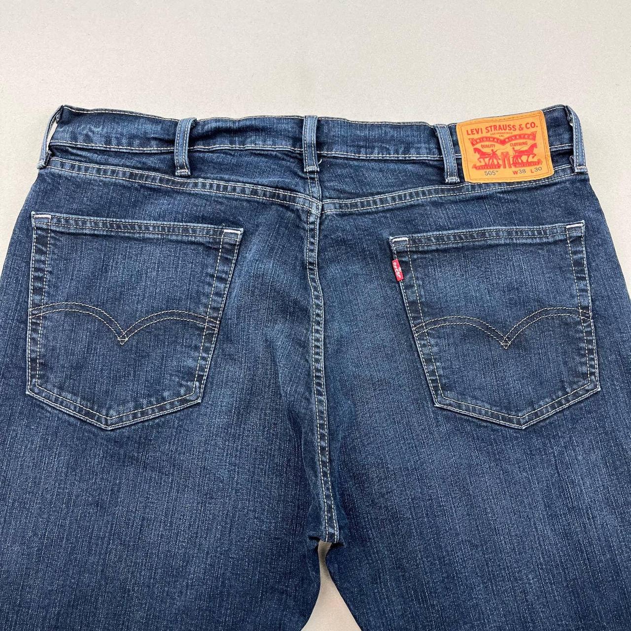 Levis 505 Regular Fit Blue Denim Jeans Mens 38x30... - Depop