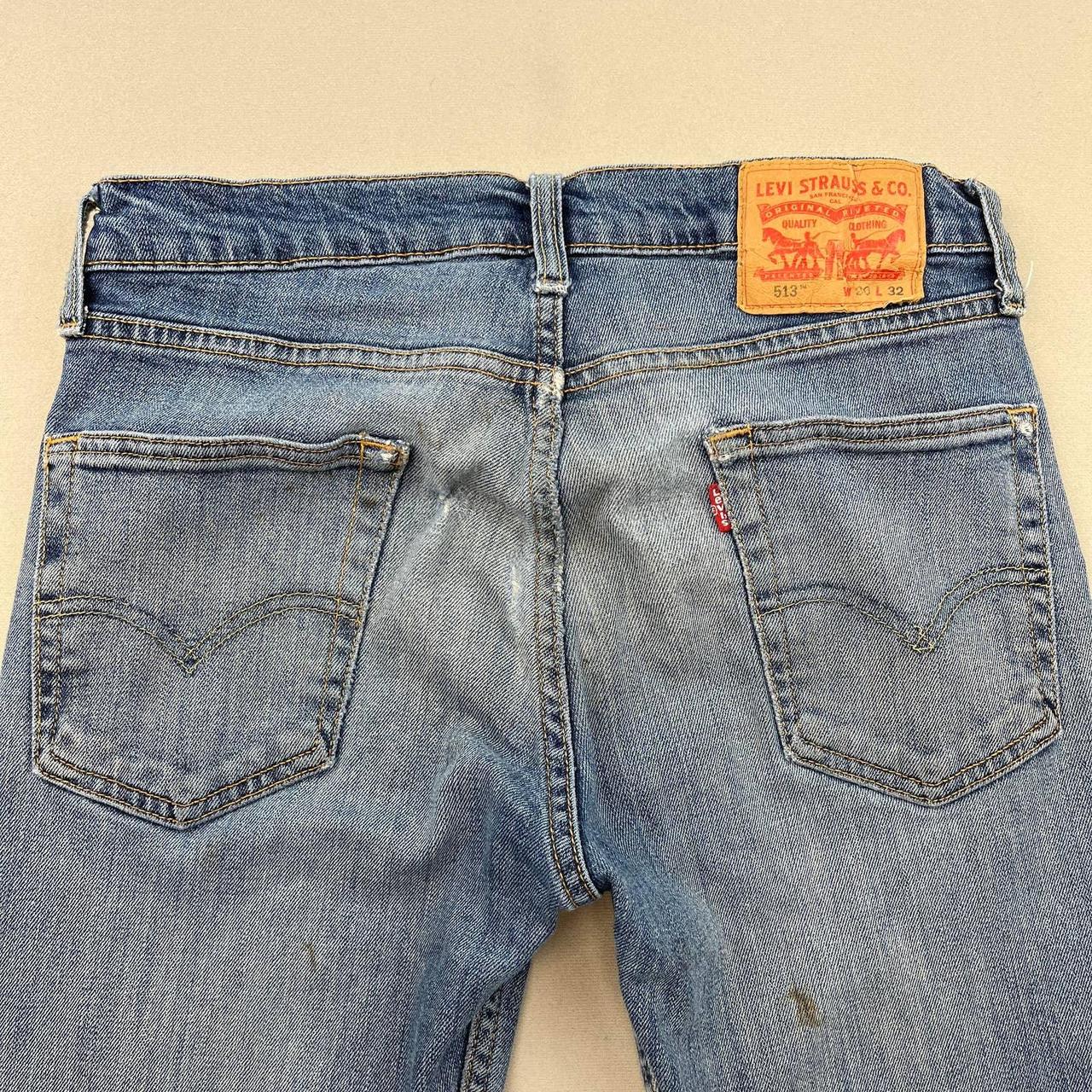 Levis 513 Slim Straight Fit Blue Denim Jeans Mens... - Depop