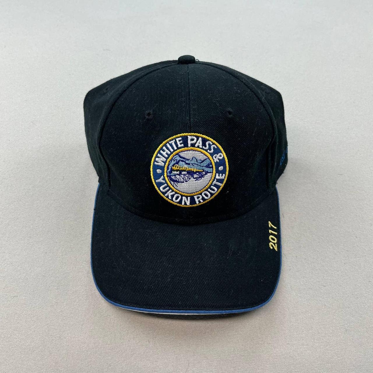 Alaska Train Hat Velcroback Cap Adult Black White... - Depop