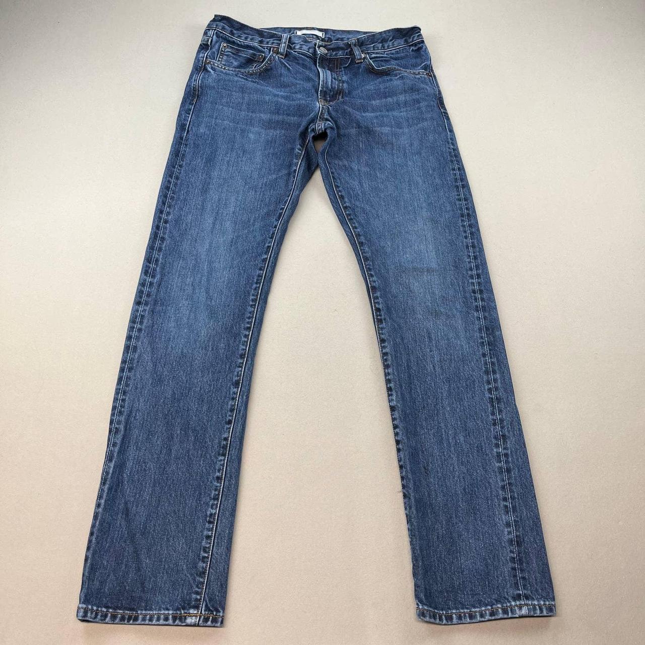 Uniqlo Selvedge Jeans Mens 33x32 Blue Denim Slim... - Depop