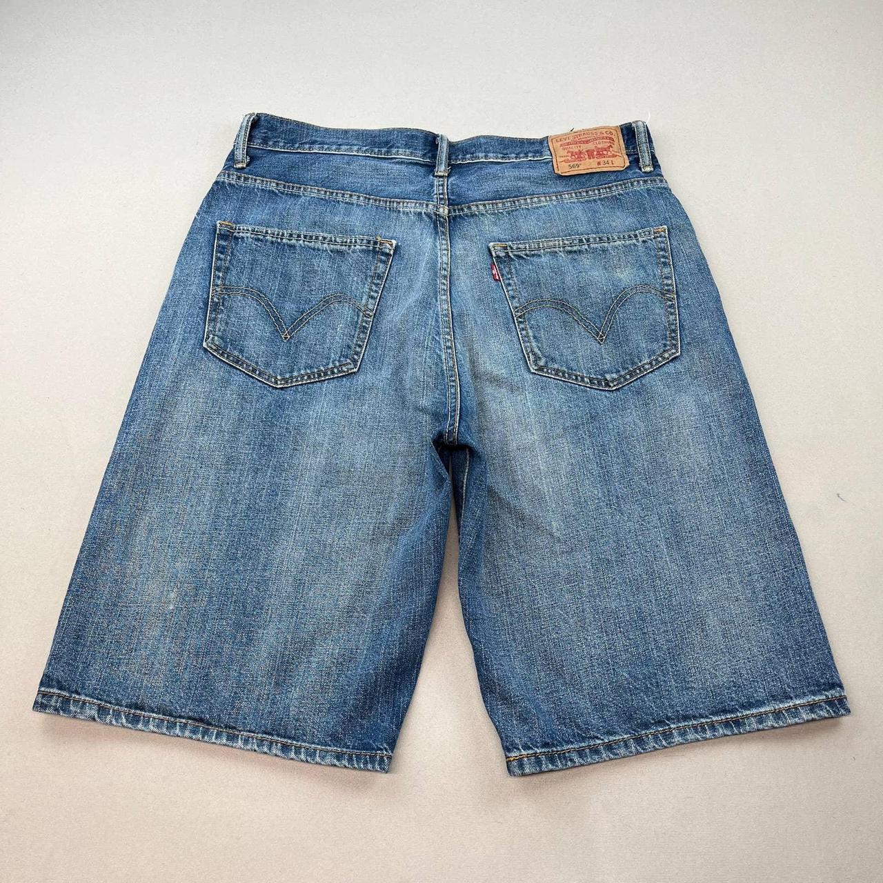 Levis 569 Jean Shorts Mens 34 Blue Denim Loose... - Depop